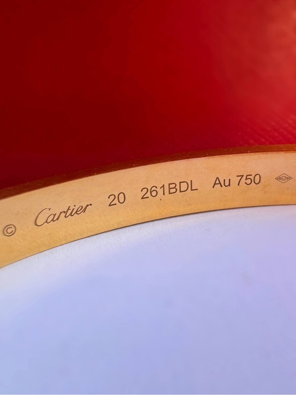 Cartier 18k yellow gold Brushed LOVE BRACELET CLASSIC MODEL size 20 full set 202 - Picture 5 of 11